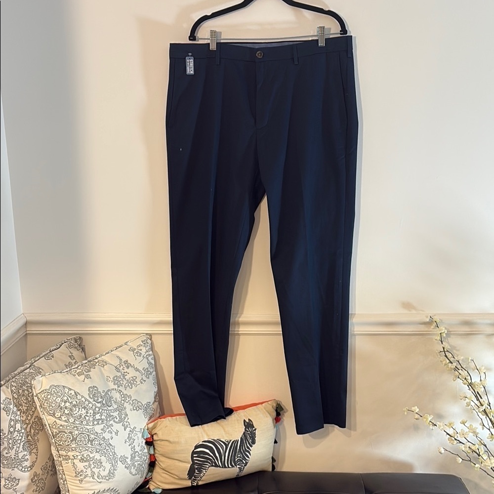 Haggar Blue Dress Pants with Stretch Fabric
